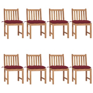vidaXL, vidaXL Gartenstühle 8 Stk. mit Kissen Massivholz Teak, vidaXL Gartenstühle 8 Stk. mit Kissen Massivholz Teak