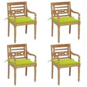 vidaXL, vidaXL Batavia-Stühle mit Kissen 4 Stk. Massivholz Teak