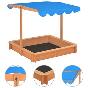 vidaXL, vidaXL Sandkasten mit Verstellbarem Dach Tannenholz 115x115x115 cm, vidaXL Sandkasten mit Verstellbarem Dach Tannenholz 115x115x115 cm