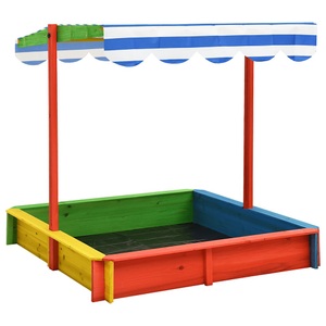 vidaXL, vidaXL Sandkasten mit Verstellbarem Dach Tannenholz Mehrfarbig UV50, vidaXL Sandkasten mit Verstellbarem Dach Tannenholz Mehrfarbig UV50