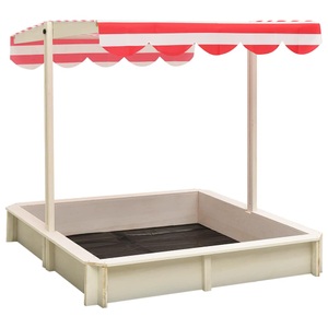 vidaXL, vidaXL Sandkasten mit Verstellbarem Dach Tannenholz Weiß und Rot UV50, vidaXL Sandkasten mit Verstellbarem Dach Tannenholz Weiß und Rot UV50