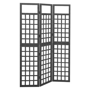 vidaXL, vidaXL 3-tlg. Paravent/Spalier Massivholz Tanne Schwarz 121x180 cm, vidaXL Spalier/Paravent 3-teilig Massivholz Tanne Schwarz 121x180 cm