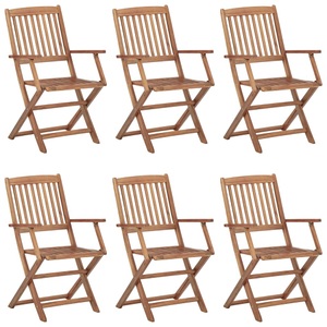 vidaXL, vidaXL Klappbare Gartenstühle 6 Stk. Massivholz Akazie, vidaXL Klappbare Gartenstühle 6 Stk. Massivholz Akazie