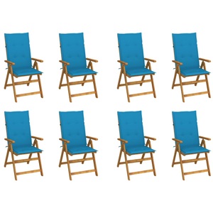 vidaXL, vidaXL Klappbare Gartenstühle mit Kissen 8 Stk. Massivholz Akazie, vidaXL Klappbare Gartenstühle mit Kissen 8 Stk. Massivholz Akazie