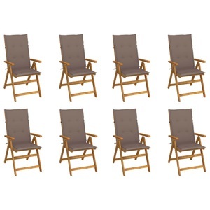 vidaXL, vidaXL Klappbare Gartenstühle mit Kissen 8 Stk. Massivholz Akazie, vidaXL Klappbare Gartenstühle mit Kissen 8 Stk. Massivholz Akazie