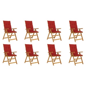 vidaXL, vidaXL Klappbare Gartenstühle mit Kissen 8 Stk. Massivholz Akazie, 