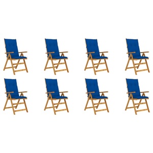 vidaXL, vidaXL Klappbare Gartenstühle mit Kissen 8 Stk. Massivholz Akazie, 