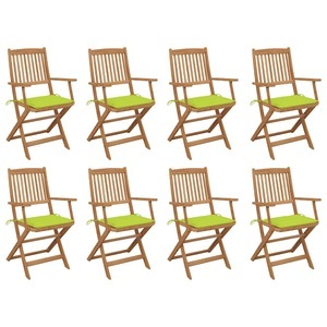 vidaXL, vidaXL Klappbare Gartenstühle mit Kissen 8 Stk. Massivholz Akazie, vidaXL Klappbare Gartenstühle mit Kissen 8 Stk. Massivholz Akazie