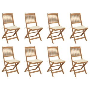 vidaXL, vidaXL Klappbare Gartenstühle mit Kissen 8 Stk. Massivholz Akazie, vidaXL Klappbare Gartenstühle mit Kissen 8 Stk. Massivholz Akazie
