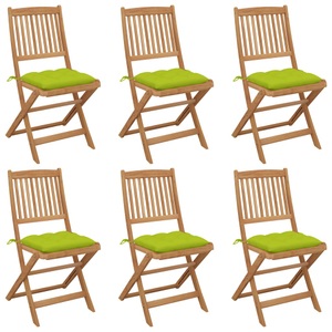 vidaXL, vidaXL Klappbare Gartenstühle 6 Stk. mit Kissen Massivholz Akazie, 