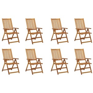 vidaXL, vidaXL Klappbare Gartenstühle 8 Stk. Massivholz Akazie, vidaXL Klappbare Gartenstühle 8 Stk. Massivholz Akazie