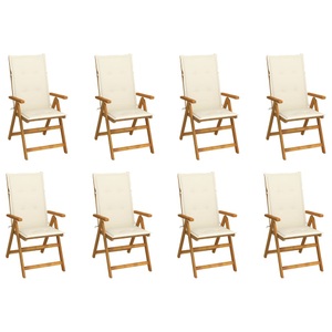 vidaXL, vidaXL Klappbare Gartenstühle mit Kissen 8 Stk. Massivholz Akazie, vidaXL Klappbare Gartenstühle mit Kissen 8 Stk. Massivholz Akazie