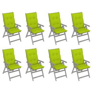 vidaXL, vidaXL Verstellbare Gartenstühle mit Auflagen 8 Stk. Grau Akazienholz, 
