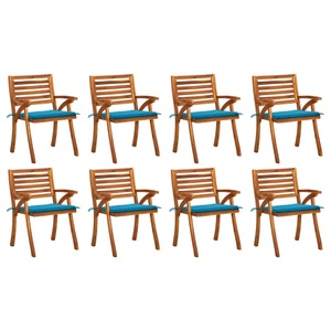 vidaXL, vidaXL Gartenstühle mit Kissen 8 Stk. Massivholz Akazie, vidaXL Gartenstühle mit Kissen 8 Stk. Massivholz Akazie