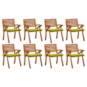 vidaXL, vidaXL Gartenstühle mit Kissen 8 Stk. Massivholz Akazie, vidaXL Gartenstühle mit Kissen 8 Stk. Massivholz Akazie