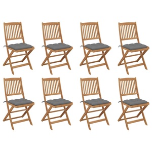 vidaXL, vidaXL Klappbare Gartenstühle mit Kissen 8 Stk. Massivholz Akazie, vidaXL Klappbare Gartenstühle mit Kissen 8 Stk. Massivholz Akazie