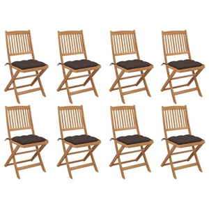 vidaXL, vidaXL Klappbare Gartenstühle mit Kissen 8 Stk. Massivholz Akazie, vidaXL Klappbare Gartenstühle mit Kissen 8 Stk. Massivholz Akazie