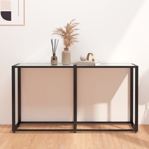 vidaXL, vidaXL Konsolentisch Weiß Marmor-Optik 140x35x75,5 cm Hartglas