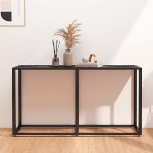 vidaXL, vidaXL Konsolentisch Schwarz Marmor-Optik 140x35x75,5 cm Hartglas