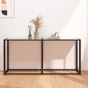 vidaXL, vidaXL Konsolentisch Weiß Marmor-Optik 160x35x75,5 cm Hartglas