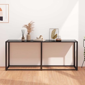 vidaXL, vidaXL Konsolentisch Schwarz 180x35x75,5 cm Hartglas
