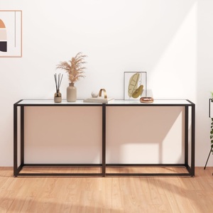 vidaXL, vidaXL Konsolentisch Weiß Marmor-Optik 180x35x75,5 cm Hartglas