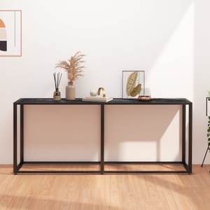 vidaXL, vidaXL Konsolentisch Schwarz Marmor-Optik 180x35x75,5 cm Hartglas
