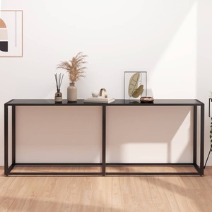 vidaXL, vidaXL Konsolentisch Schwarz 200x35x75,5 cm Hartglas