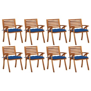 vidaXL, vidaXL Gartenstühle mit Kissen 8 Stk. Massivholz Akazie, vidaXL Gartenstühle mit Kissen 8 Stk. Massivholz Akazie