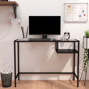 vidaXL, vidaXL Computertisch Schwarz 100x36x74 cm Glas, vidaXL Computertisch Schwarz 100x36x74 cm Glas