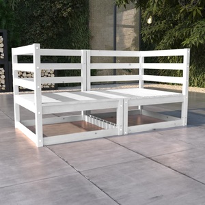 vidaXL, vidaXL 2-Sitzer-Gartensofa Weiß Kiefer Massivholz, vidaXL Gartensofa 2-Sitzer Weiß Massivholz Kiefer