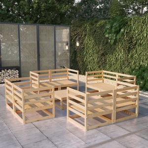 vidaXL, vidaXL 9-tlg. Garten-Lounge-Set Massivholz Kiefer, vidaXL 9-tlg. Garten-Lounge-Set Massivholz Kiefer
