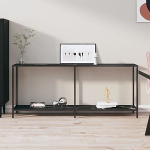 vidaXL, vidaXL Konsolentisch Schwarz 180x35x75,5 cm Hartglas, vidaXL Konsolentisch Schwarz 180x35x75,5 cm Hartglas