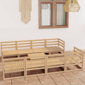 vidaXL, vidaXL 9-tlg. Garten-Lounge-Set Massivholz Kiefer, vidaXL 9-tlg. Garten-Lounge-Set Massivholz Kiefer
