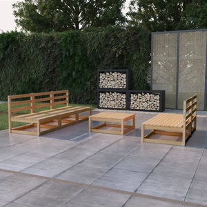 vidaXL, vidaXL 6-tlg. Garten-Lounge-Set Massivholz Kiefer, 