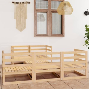 vidaXL, vidaXL 6-tlg. Garten-Lounge-Set Kiefer Massivholz, vidaXL 6-tlg. Garten-Lounge-Set Massivholz Kiefer