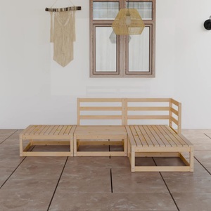 vidaXL 4-tlg. Garten-Lounge-Set Kiefer Massivholz