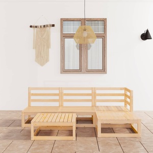 vidaXL 5-tlg. Garten-Lounge-Set Kiefer Massivholz