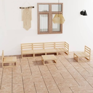 vidaXL, vidaXL 7-tlg. Garten-Lounge-Set Massivholz Kiefer