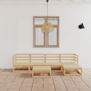 vidaXL, vidaXL 6-tlg. Garten-Lounge-Set Massivholz Kiefer