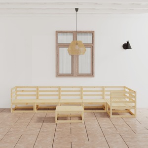 vidaXL 7-tlg. Garten-Lounge-Set Massivholz Kiefer