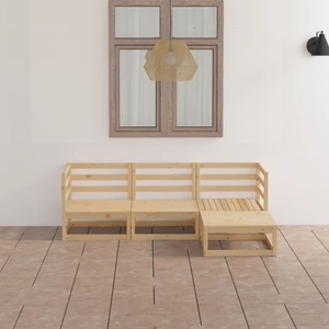 vidaXL, vidaXL 4-tlg. Garten-Lounge-Set Kiefer Massivholz, vidaXL 4-tlg. Garten-Lounge-Set Massivholz Kiefer