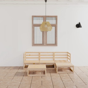 vidaXL 5-tlg. Garten-Lounge-Set Massivholz Kiefer