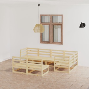 vidaXL, vidaXL 7-tlg. Garten-Lounge-Set Massivholz Kiefer, 