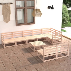 vidaXL, vidaXL 9-tlg. Garten-Lounge-Set Massivholz Kiefer