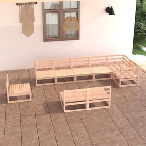 vidaXL, vidaXL 9-tlg. Garten-Lounge-Set Massivholz Kiefer