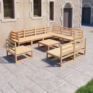 vidaXL, vidaXL 10-tlg. Garten-Lounge-Set Massivholz Kiefer, vidaXL 10-tlg. Garten-Lounge-Set Massivholz Kiefer