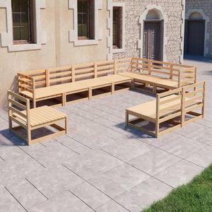 vidaXL, vidaXL 10-tlg. Garten-Lounge-Set Massivholz Kiefer, 