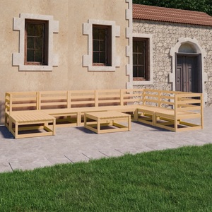 vidaXL, vidaXL 9-tlg. Garten-Lounge-Set Massivholz Kiefer, vidaXL 9-tlg. Garten-Lounge-Set Massivholz Kiefer
