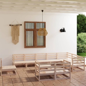 vidaXL, vidaXL 11-tlg. Garten-Lounge-Set Massivholz Kiefer, 
